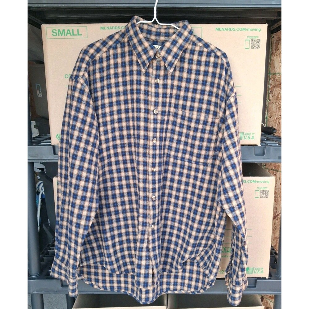 ​Chaps Mens XL Shirt Blue White Striped Long Sleeve Button Down Cotton Blend GUC